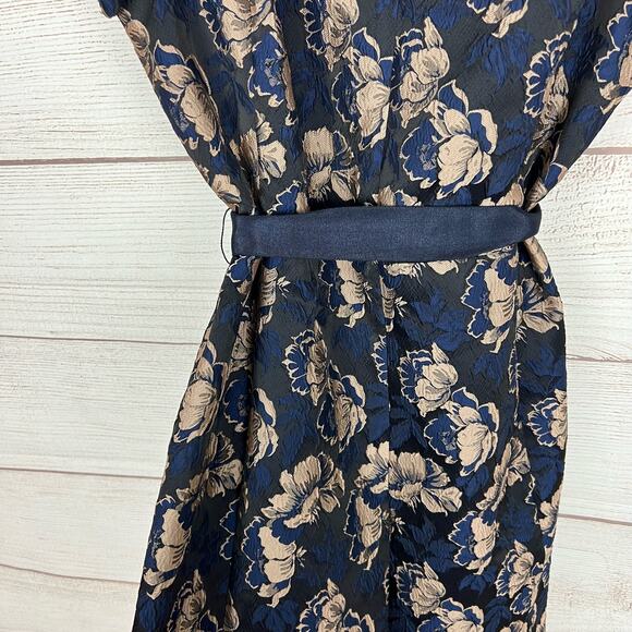 Brooks Brothers Navy and Beige Floral Dress - Picture 5 of 11